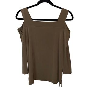 Chico’s Cold Shoulder Brown Blouse